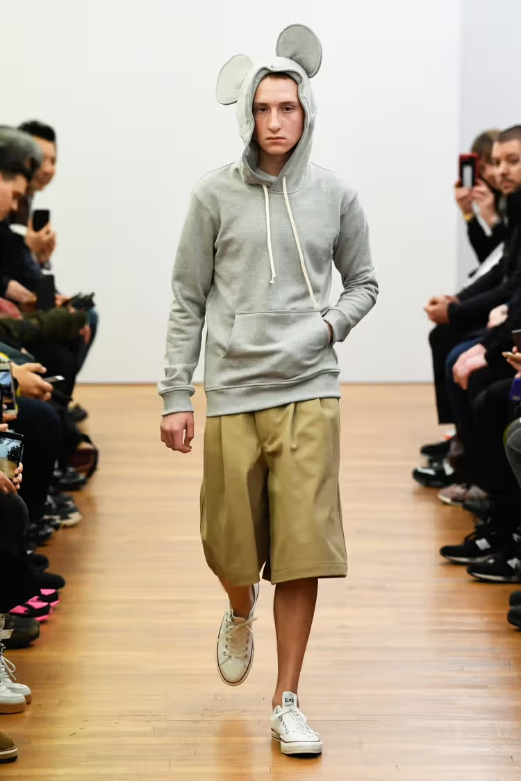 AW18 Comme Des Garçons Shirt Mickey Mouse Grey Hoodie