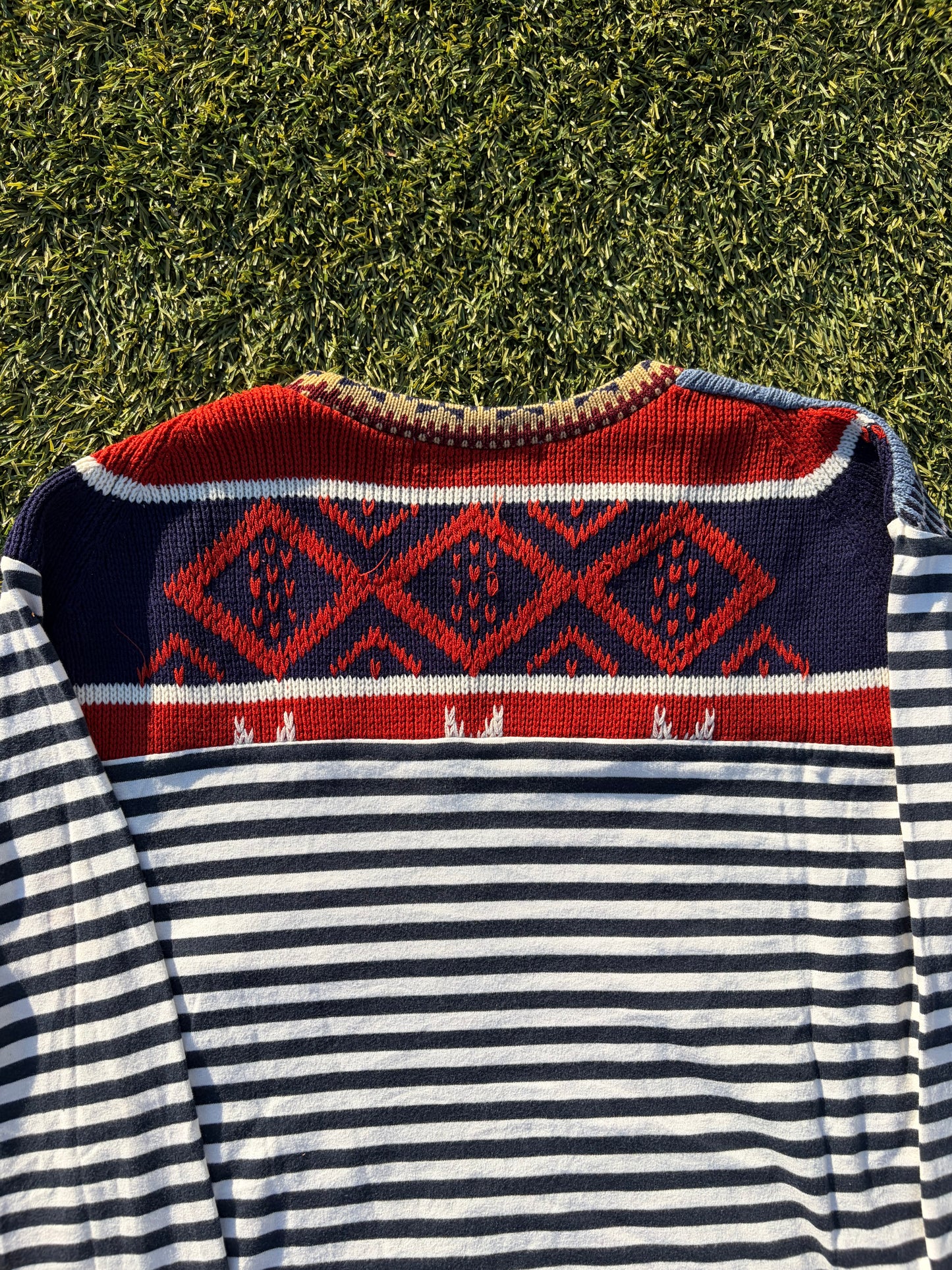 AD2010 Comme Des Garçons Edited Stripe Nordic Knit Long Sleeve