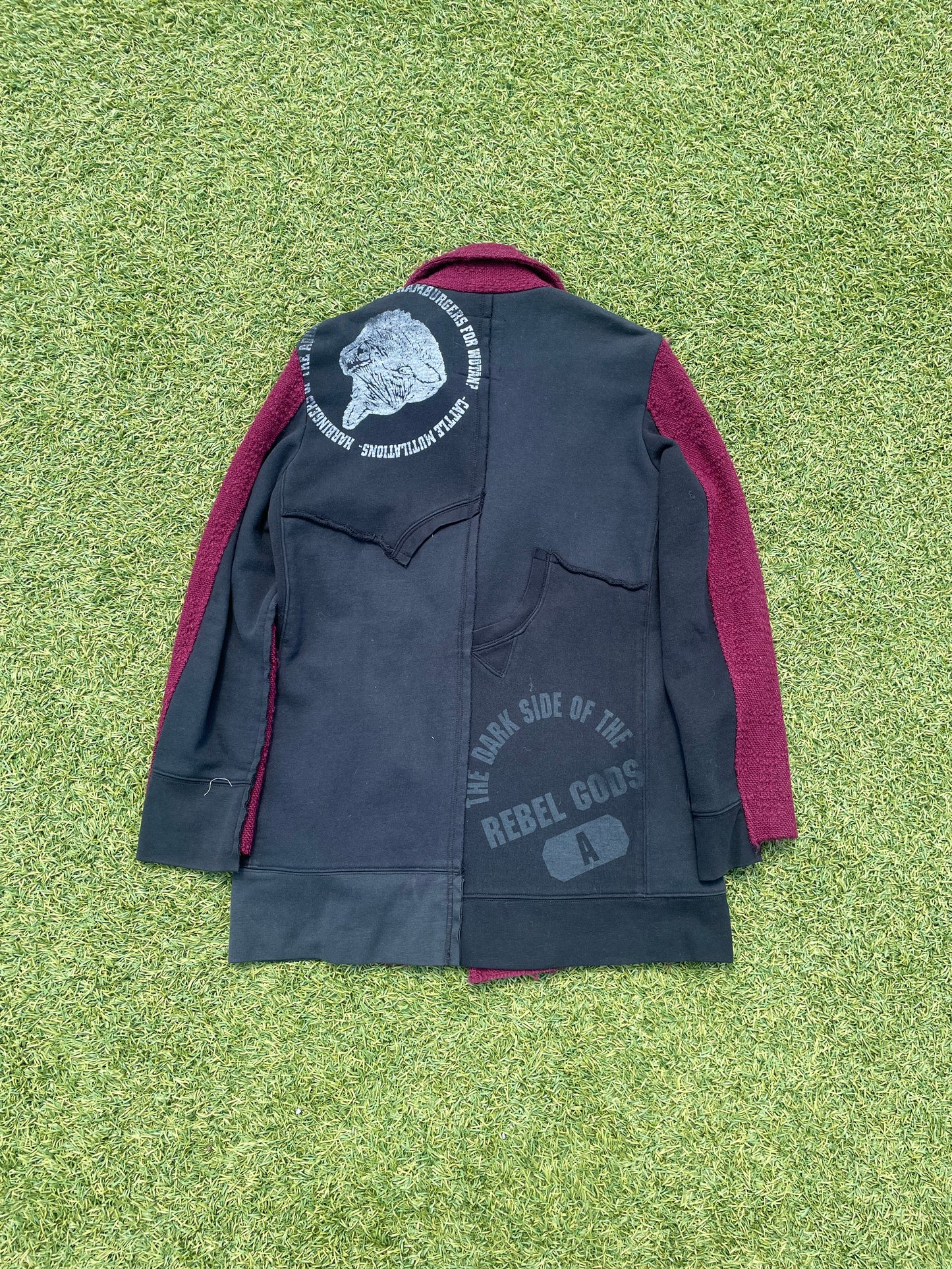 AW03 “Paperdoll” - Undercover Wool Hybrid Burgundy Trench Coat