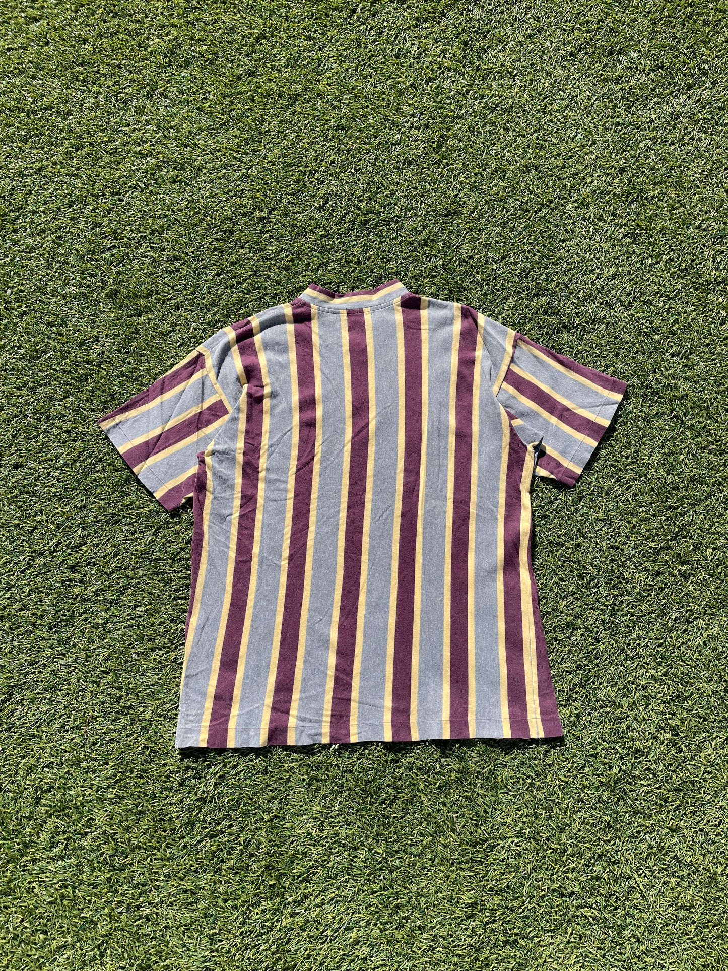 Comme Des Garçons Homme Vertical Stripe Quarter Zip Polo