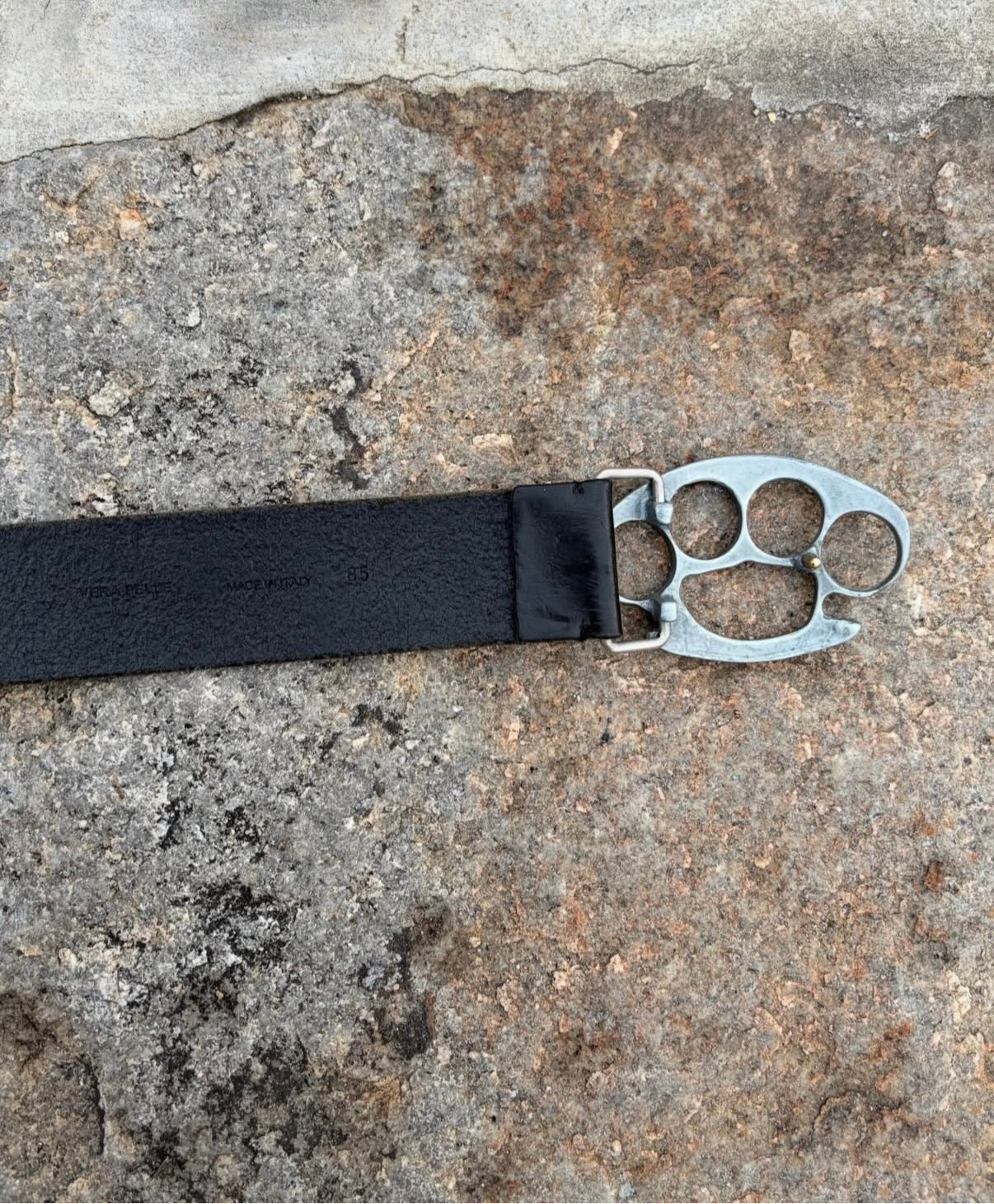 AW07 Maison Martin Margiela Brass Knuckle Leather Belt