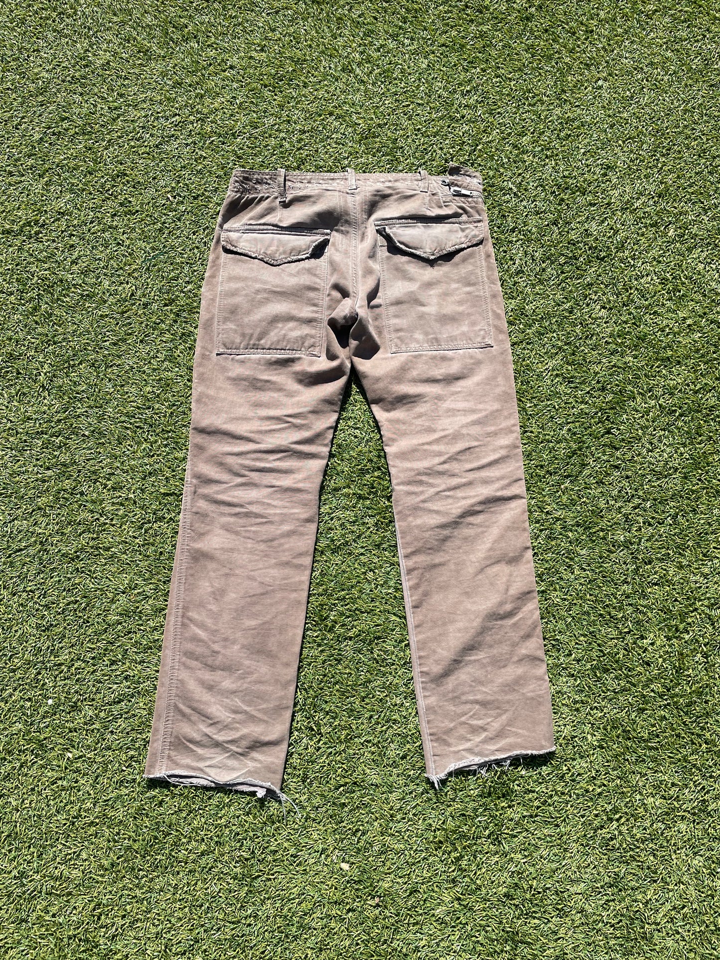 SS09 “Strutter” - Rick Owens Double Layered Grosgrain Brown Aircut Denim