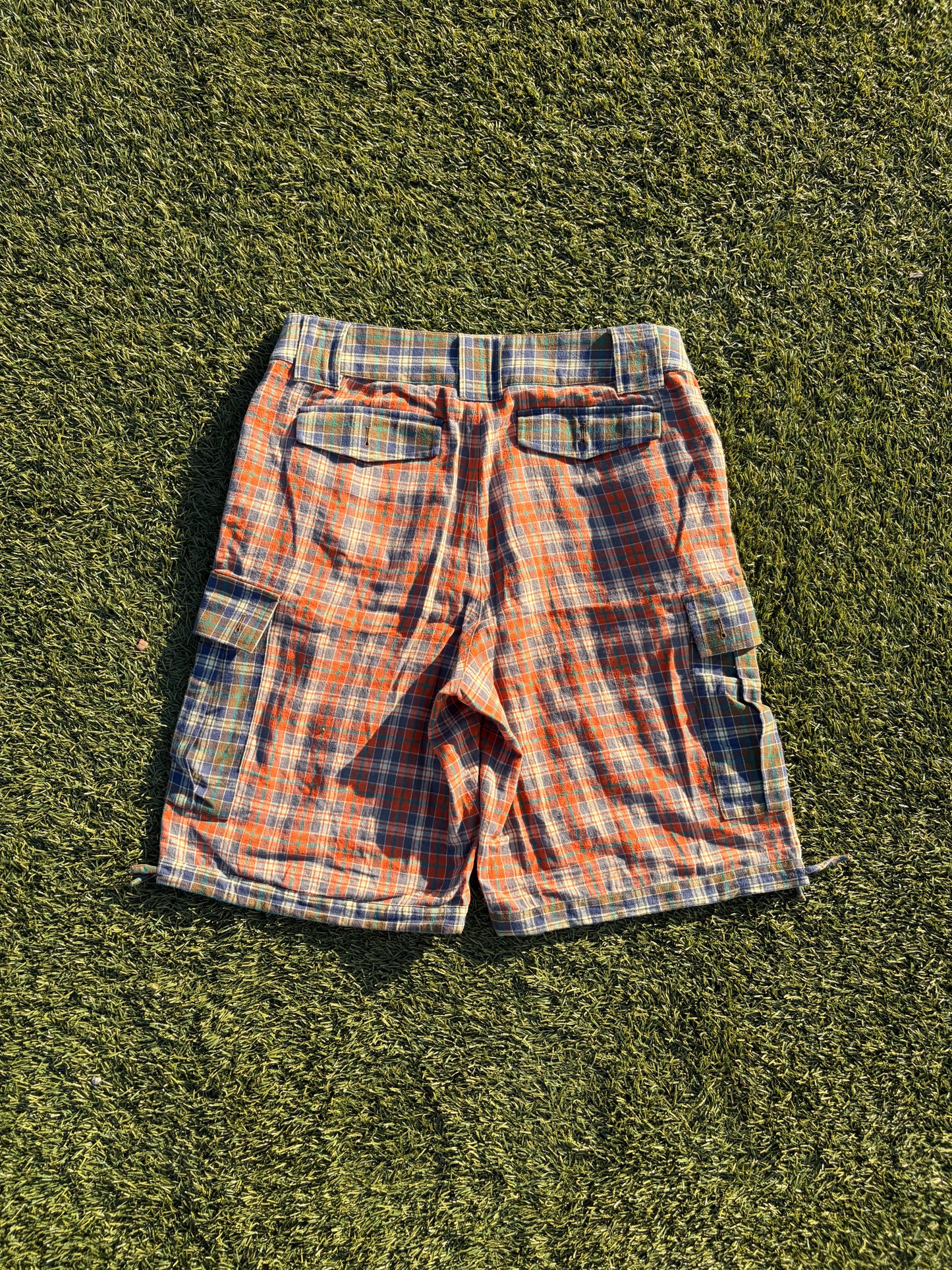 SS25 Aris Tatalovich Two Tone Plaid Wool Cargo Shorts