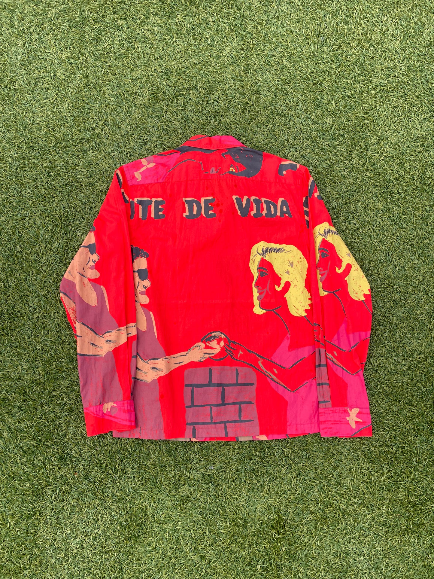 AD2002 Comme Des Garçons Cuba All Over Print Red Button Up