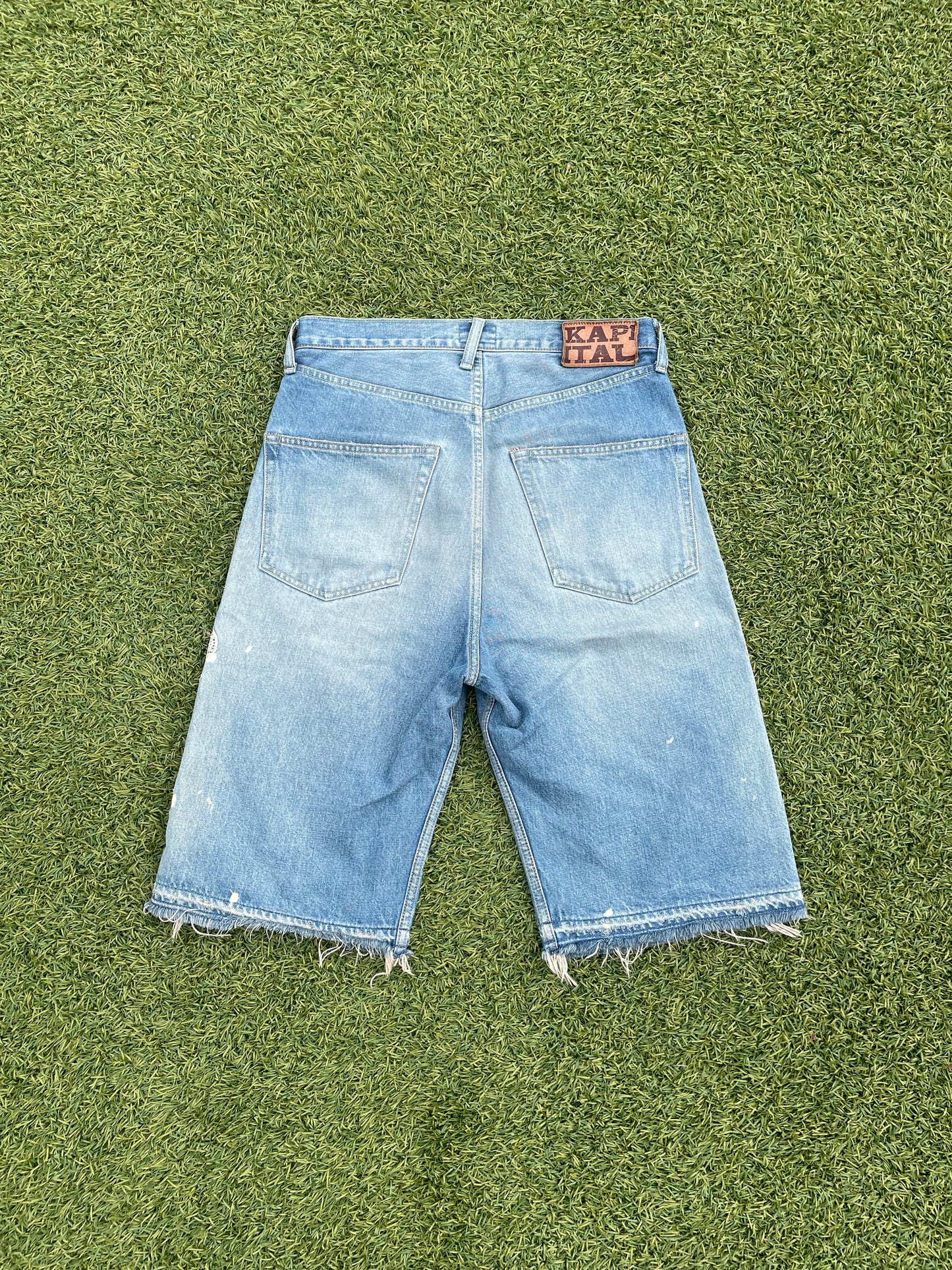Kapital Bone Lightwash Denim Shorts