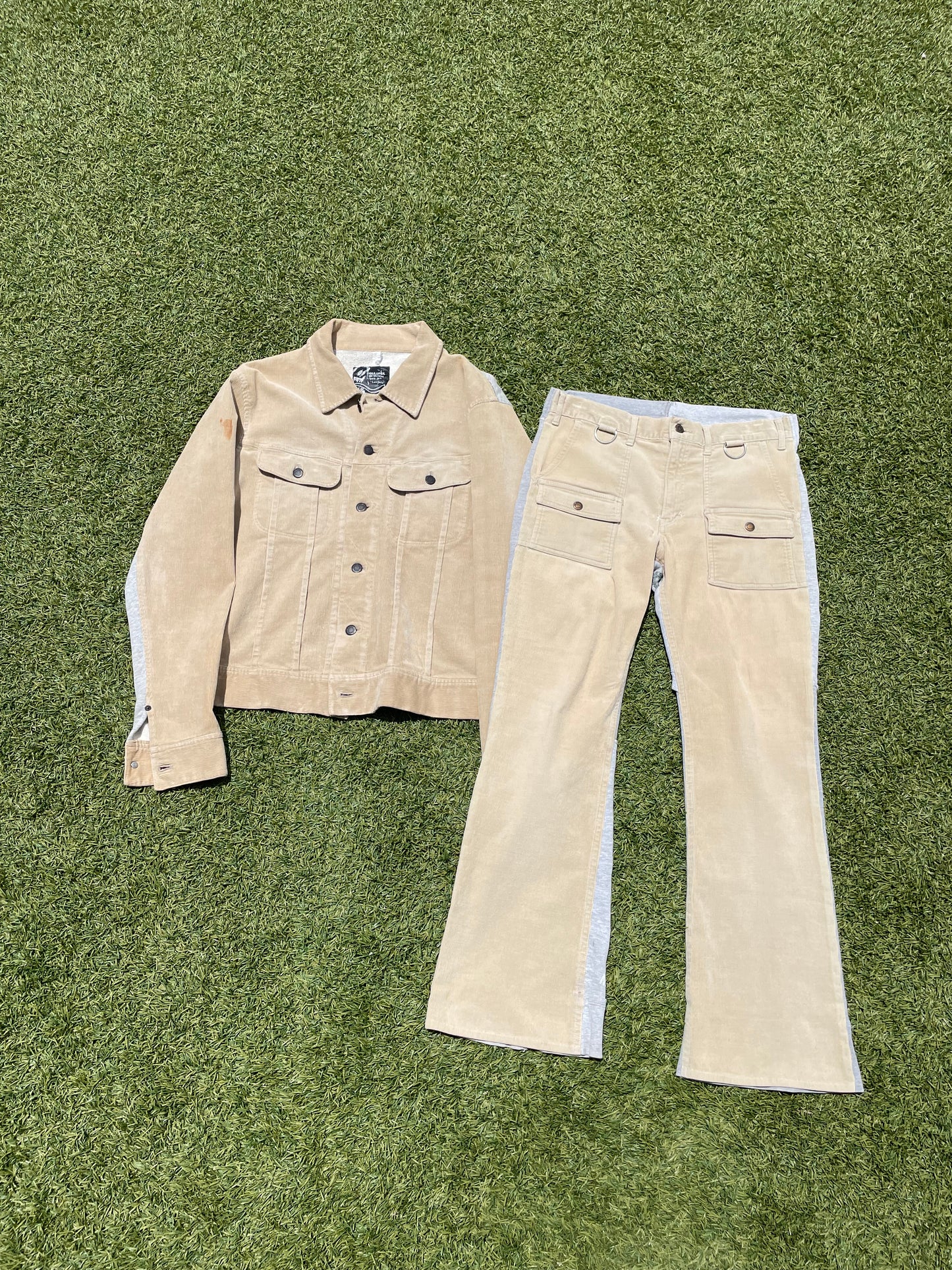 SS04 “Languid” - Undercover Hybrid Corduroy Beige Trucker Jacket