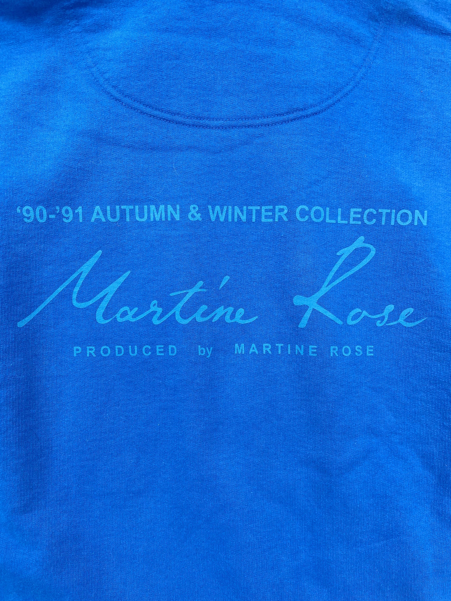 AW21 Martine Rose Quiet Riot Blue Hoodie