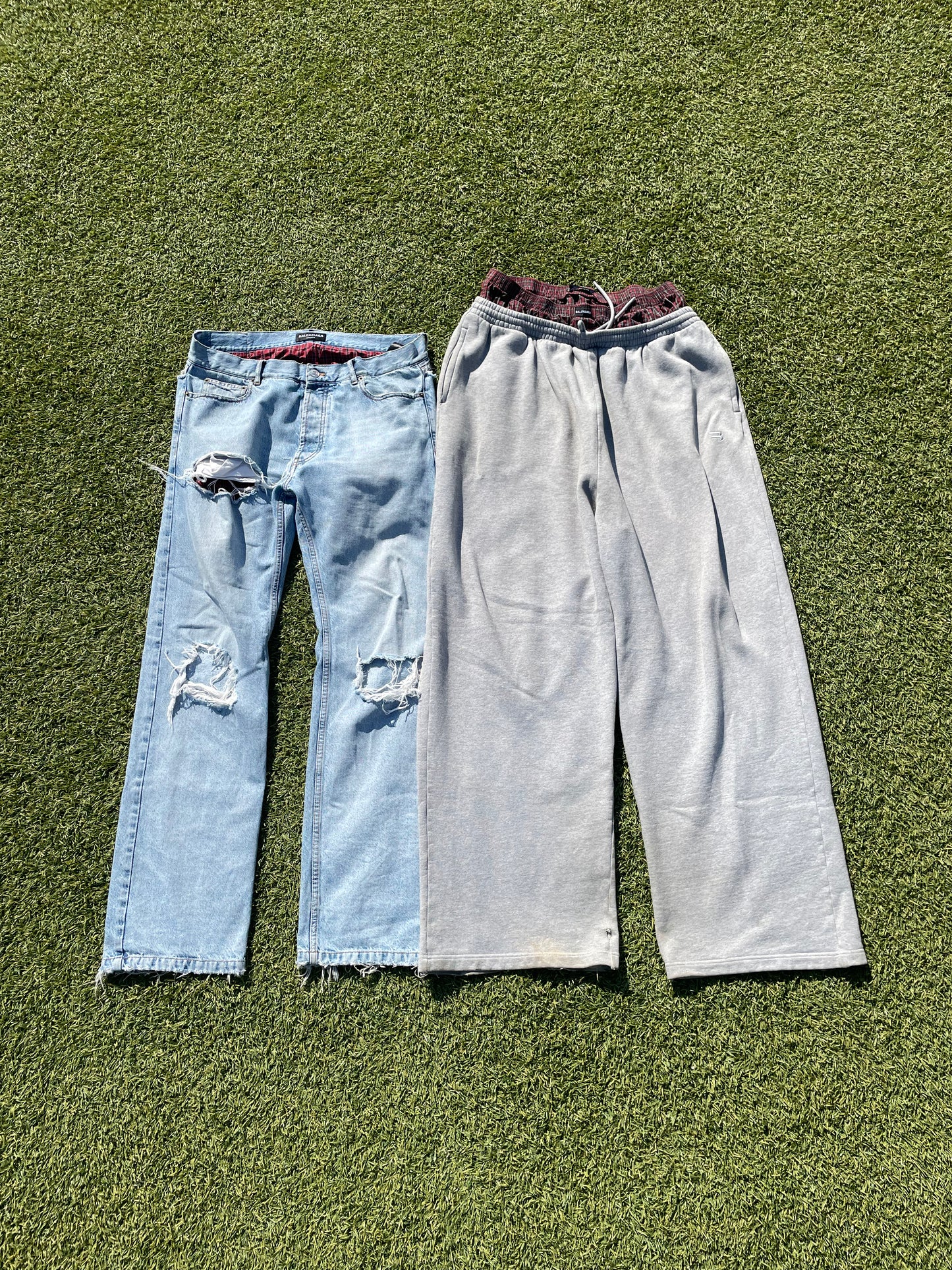 SS21 Balenciaga Distressed Boxer Lightwash Denim