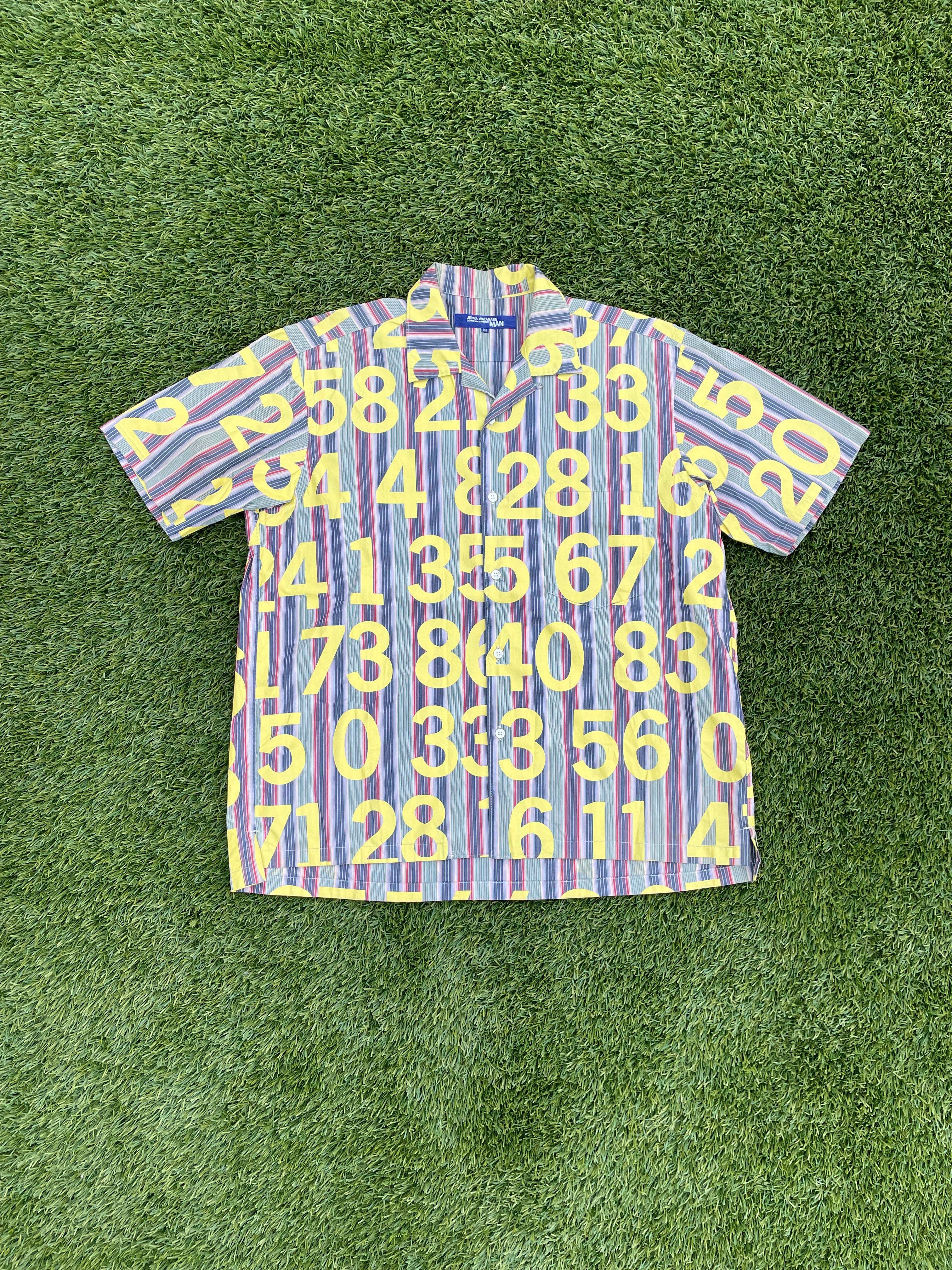 AD2002 Junya Watanabe All Over Print Numbers Button Up