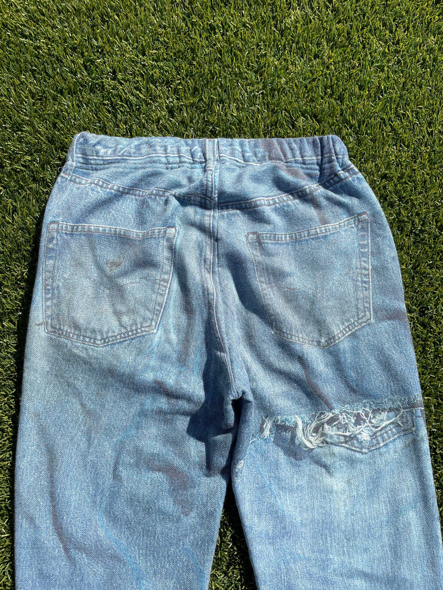 Talking About The Abstraction Trompe l'oeil Denim Printed Sweatpants