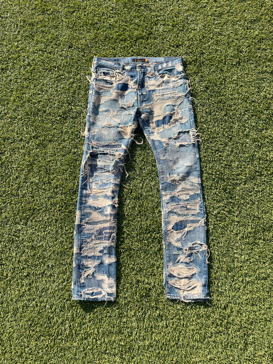 AW05 “Arts & Crafts” - Undercover ‘85’ Lightwash Boro Denim