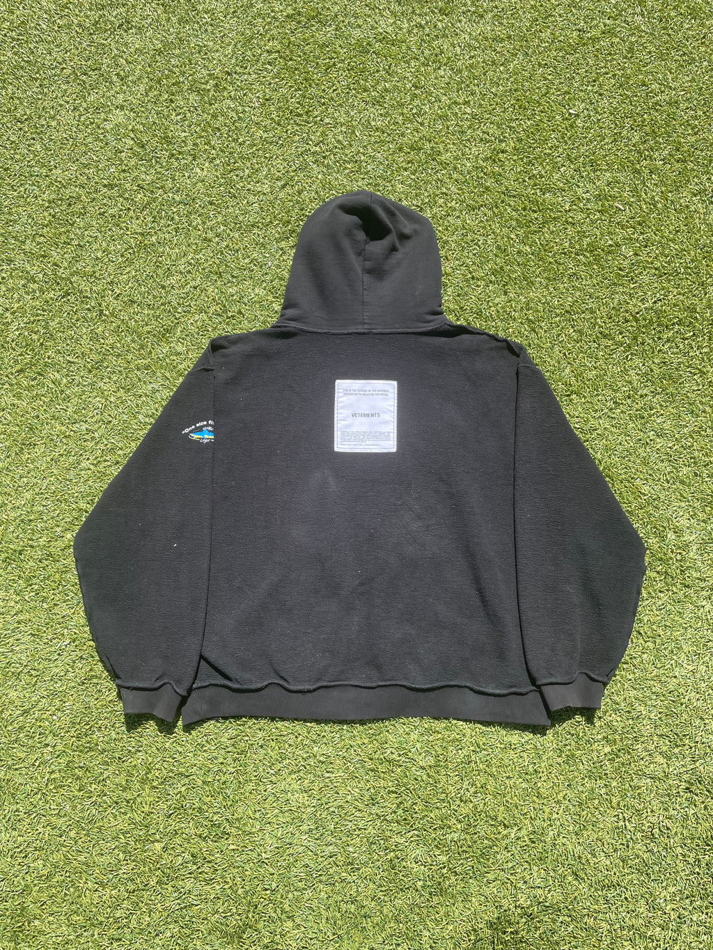 AW18 Vetements Inside Out Shark Zip Up Hoodie