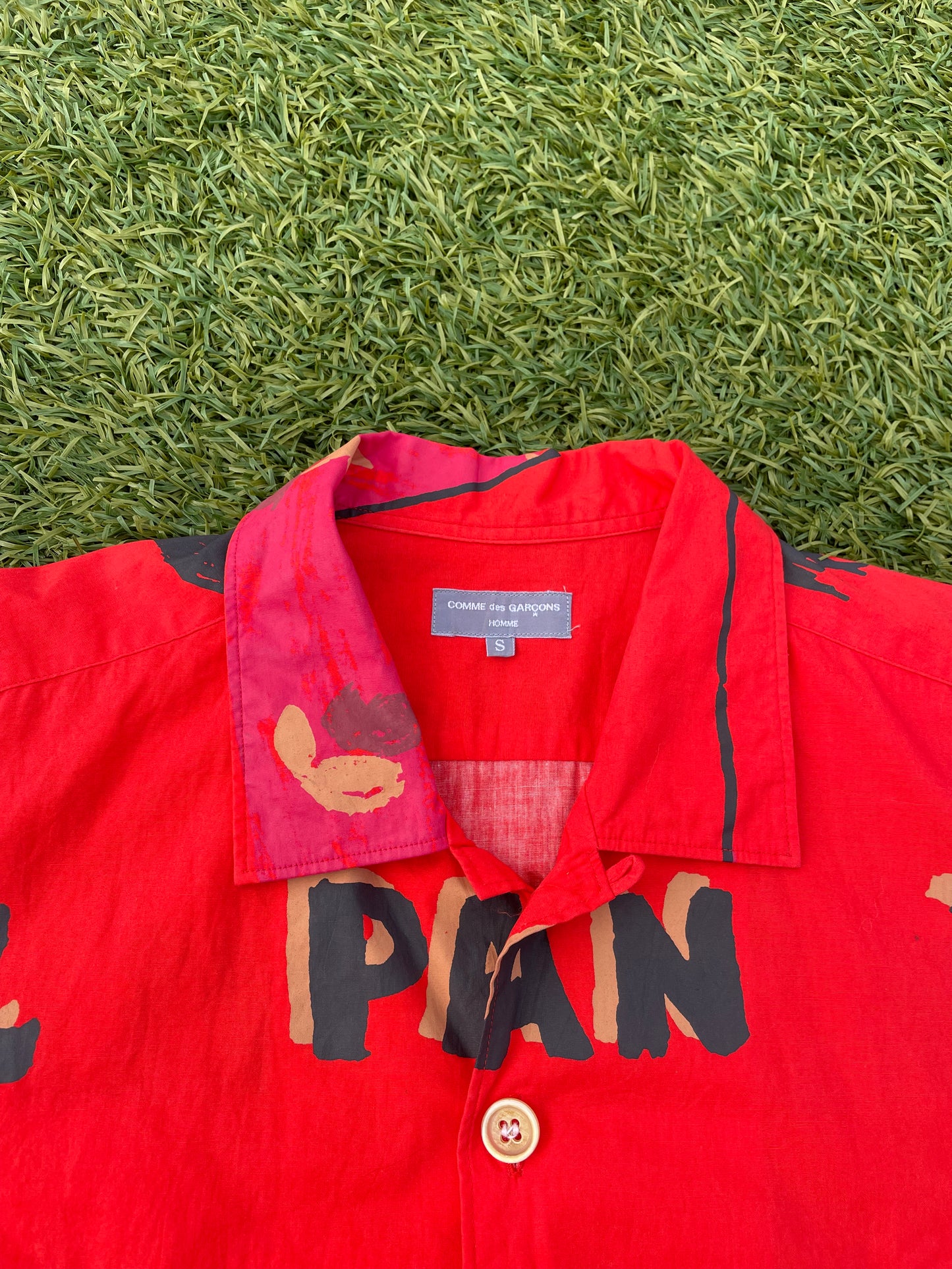 AD2002 Comme Des Garçons Cuba All Over Print Red Button Up