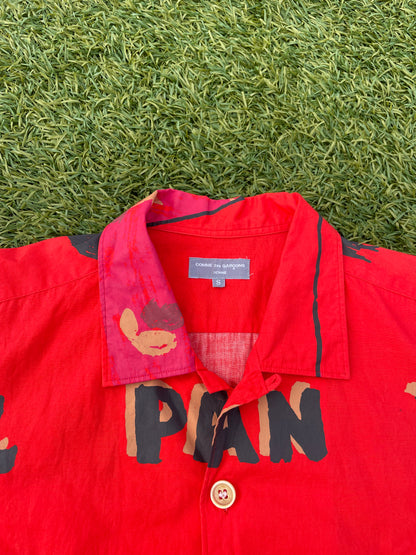 AD2002 Comme Des Garçons Cuba All Over Print Red Button Up