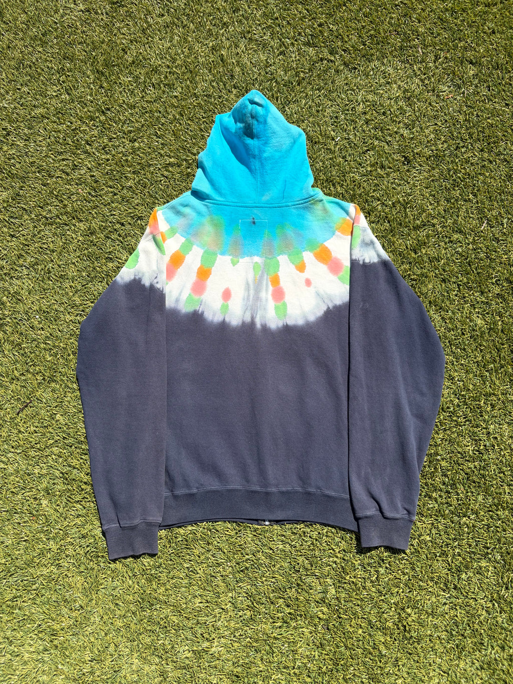 AW05 Sasquatchfabrix Tye Dye Army Zip Up Hoodie