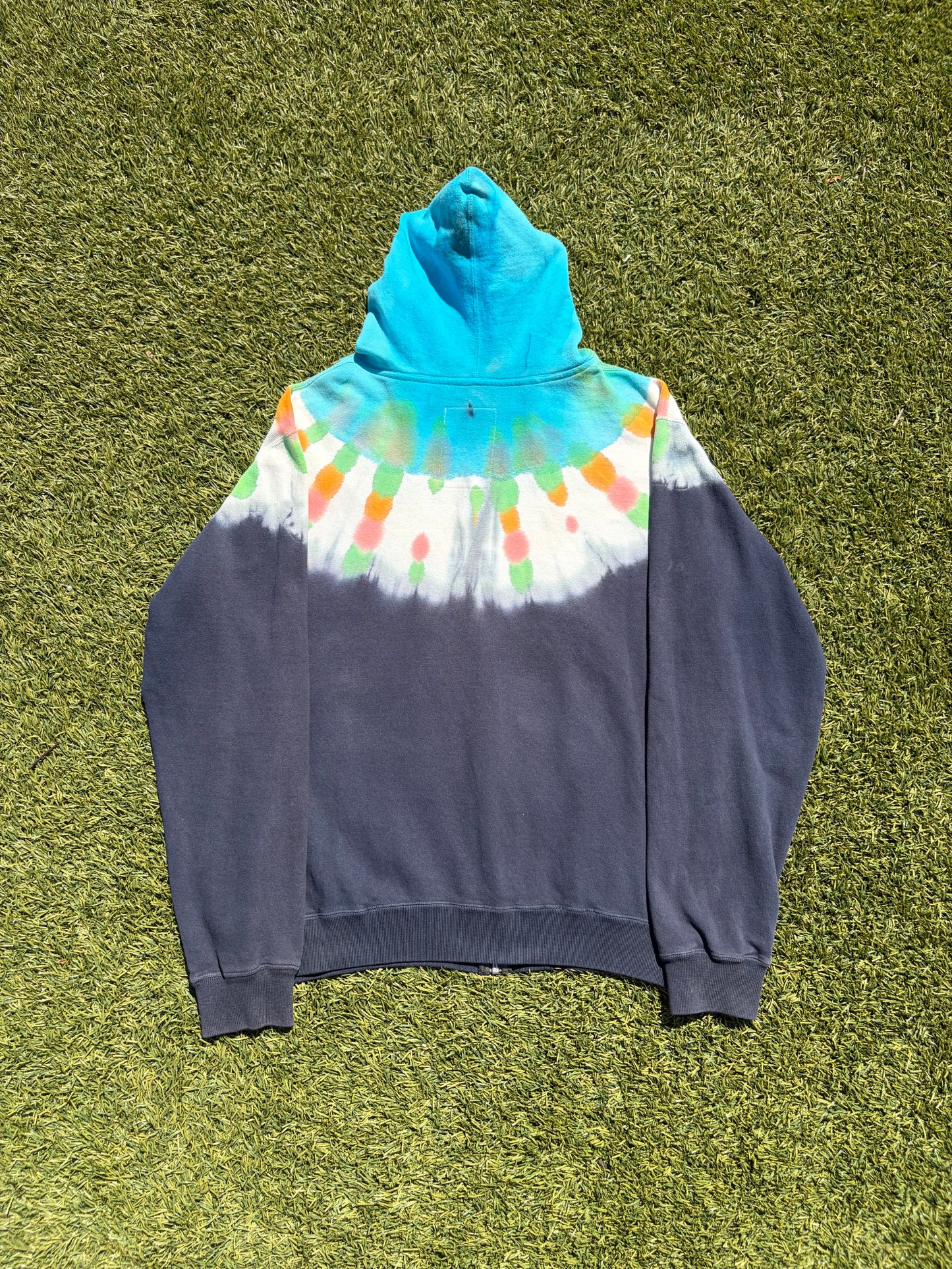 AW05 Sasquatchfabrix Tye Dye Army Zip Up Hoodie