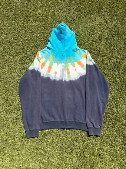 AW05 Sasquatchfabrix Tye Dye Army Zip Up Hoodie