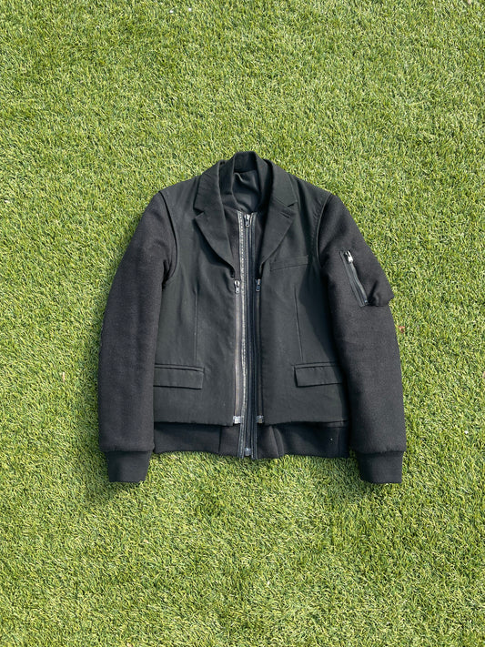 AW06 “Noir” - Number (N)ine Convertible Blazer Suede Bomber Jacket