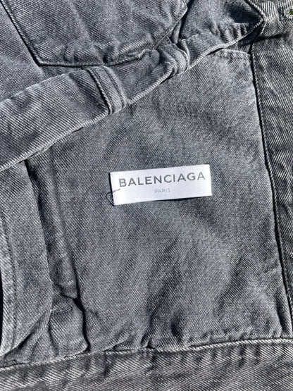 FW16 Balenciaga Swing Black Denim Jacket