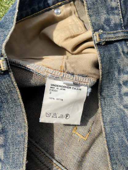 SS10 Undercover ‘68’ Silver Yarn Distressed Denim