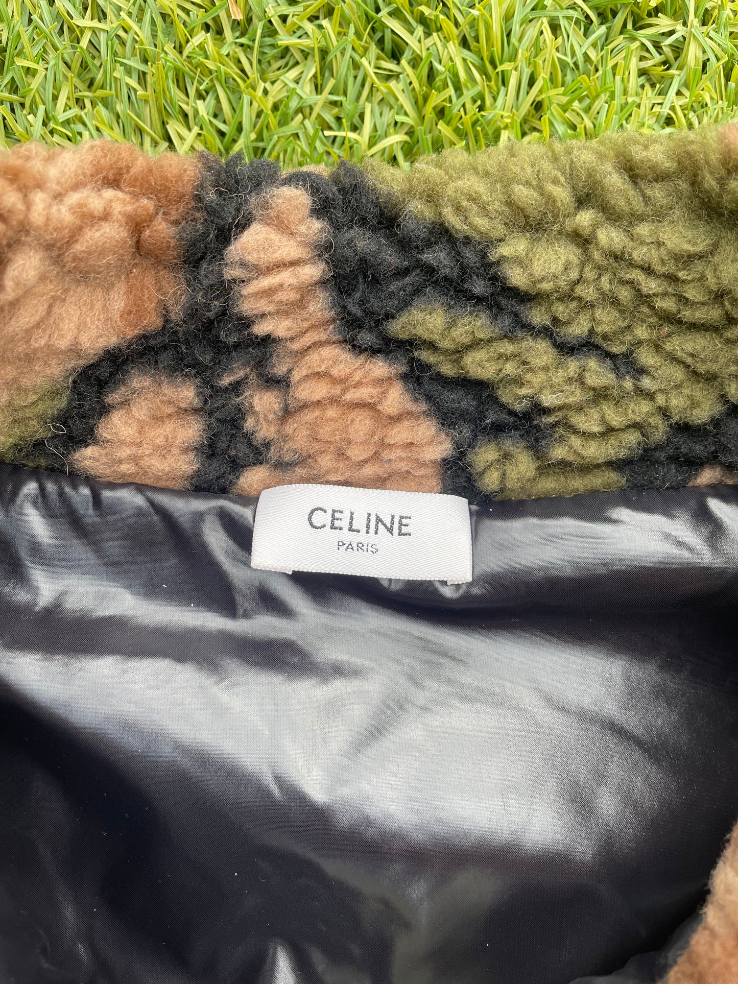 SS22 Celine By Hedi Slimane Shearling Camouflage Fleece Jacket