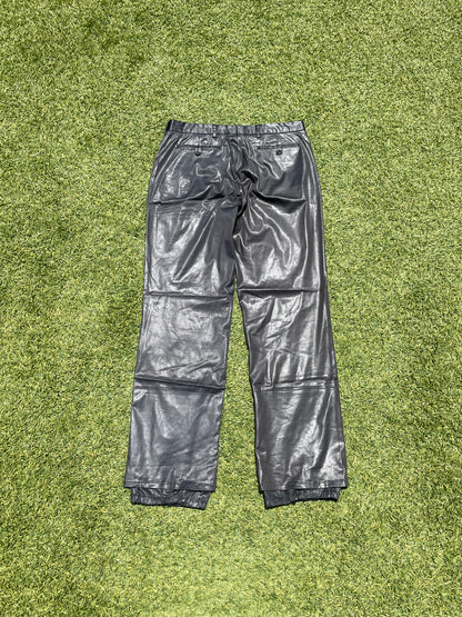 1990s Helmut Lang Leather Double Layered Trousers