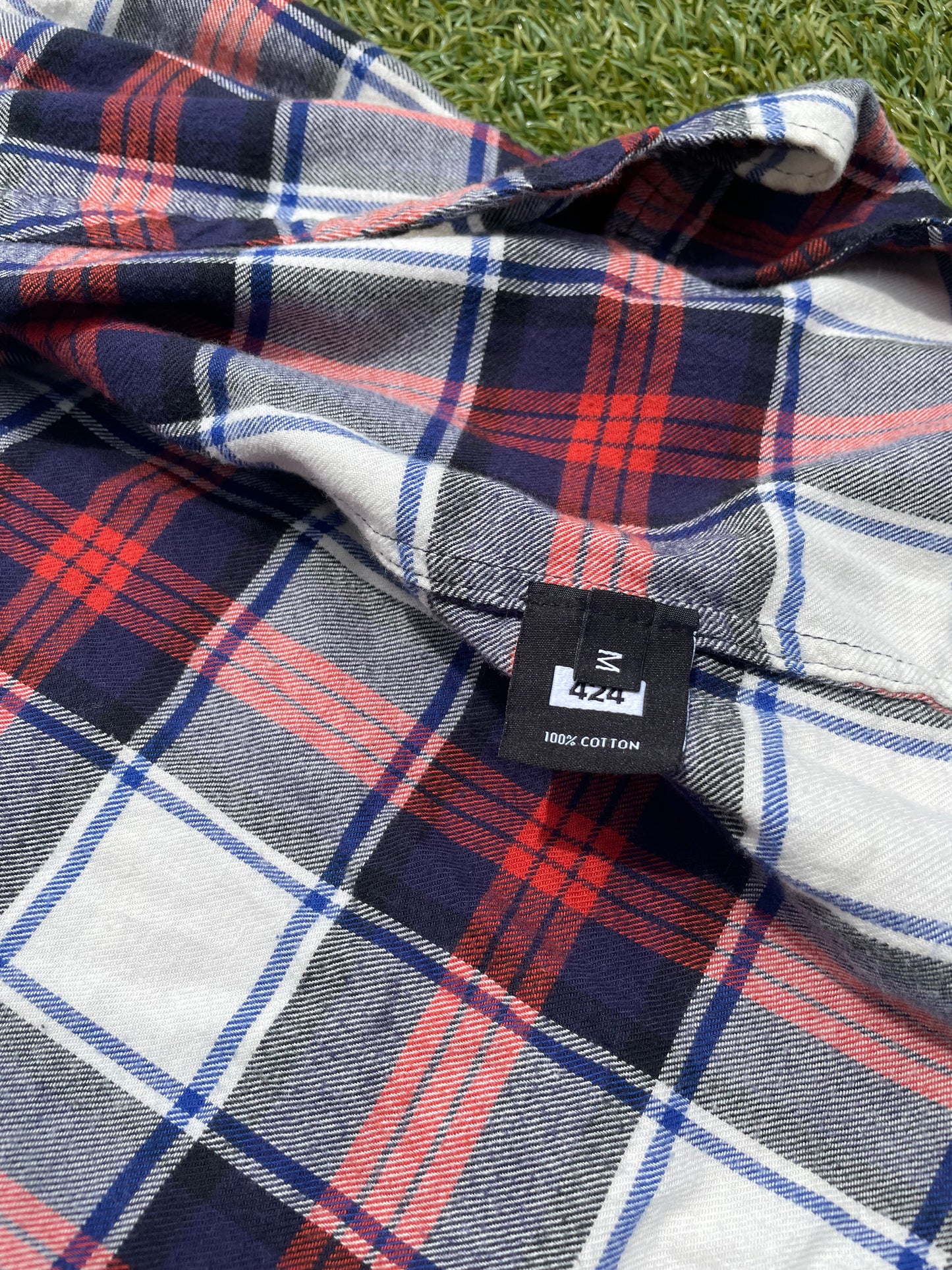 SS16 424 Red Checkered Kimono Buttonless Flannel