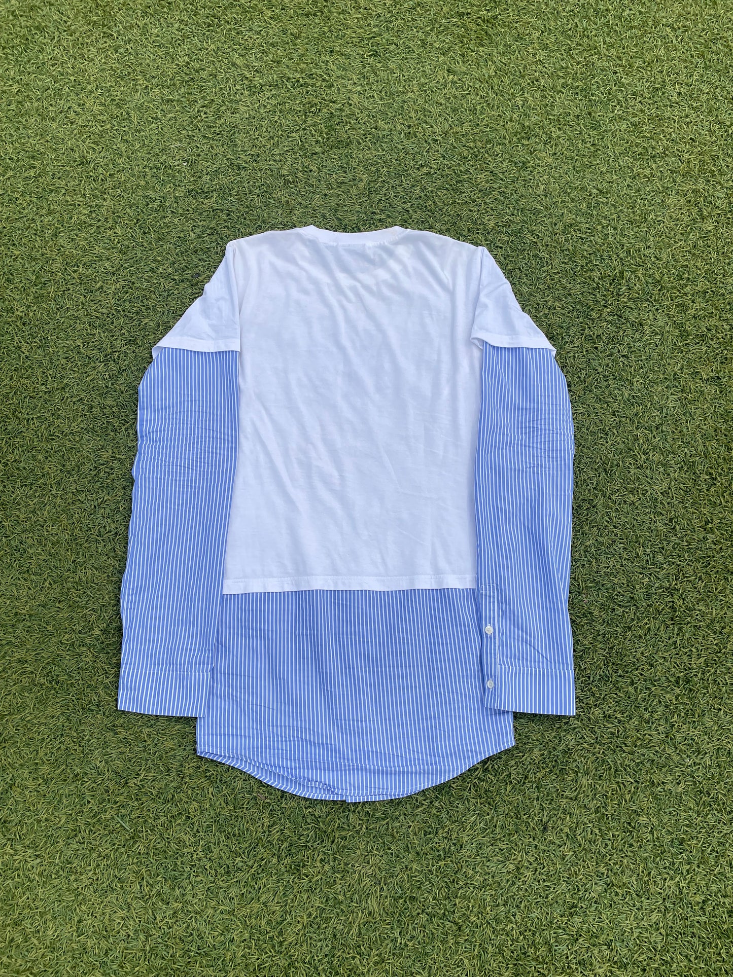 FW23 Mowalola 'NYC' Logo Hybrid Stripe Button Up Shirt