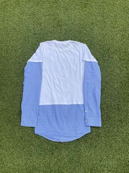 FW23 Mowalola 'NYC' Logo Hybrid Stripe Button Up Shirt