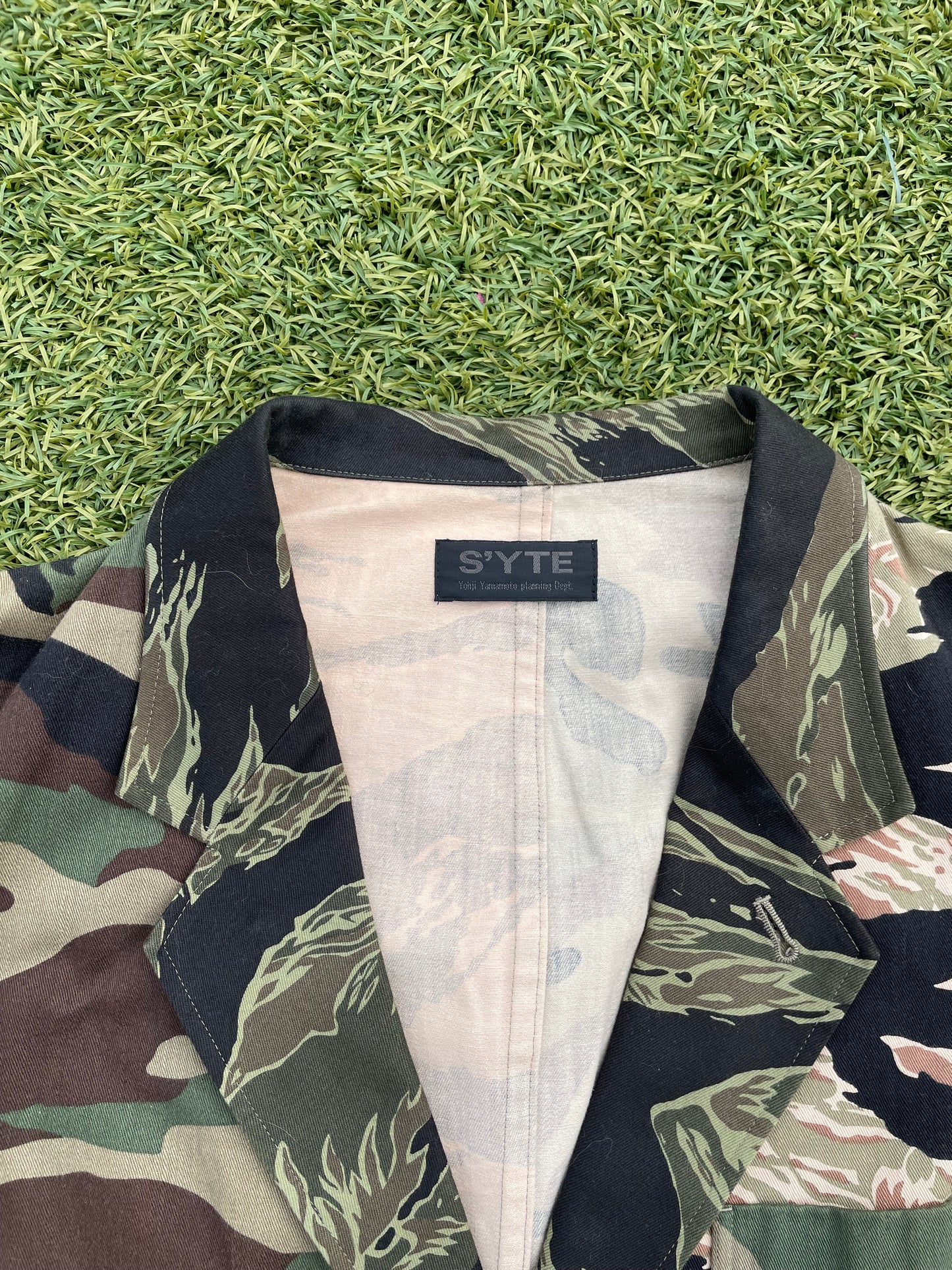SS20 Yohji Yamamoto S'yte Multi-Camo Panel Military Blazer