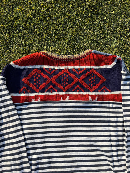 AD2010 Comme Des Garçons Edited Stripe Nordic Knit Long Sleeve