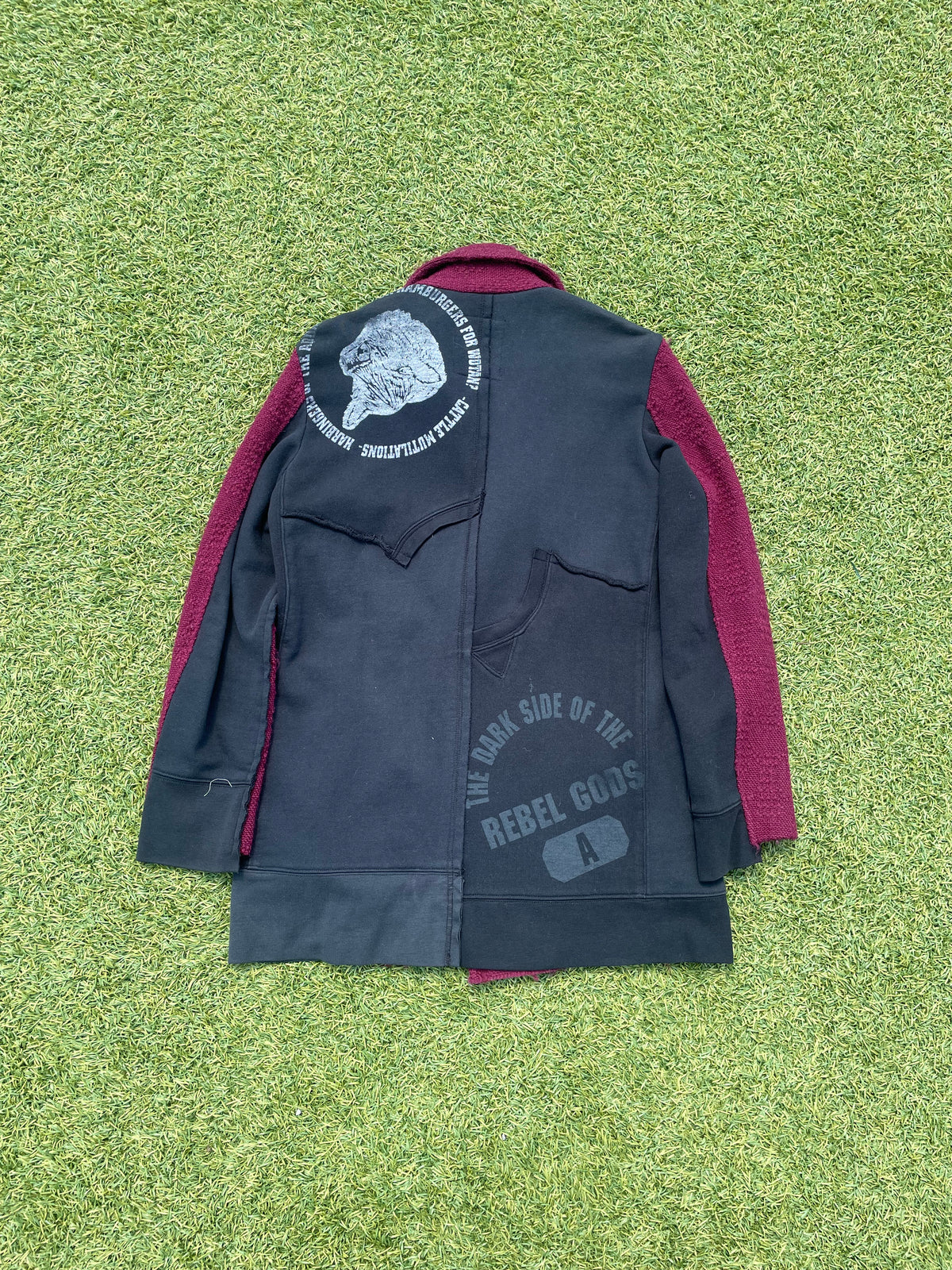 AW03 “Paperdoll” - Undercover Wool Hybrid Burgundy Trench Coat