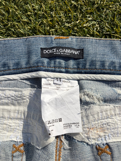 SS2005 Dolce & Gabbana Paint Splatter Distressed Denim