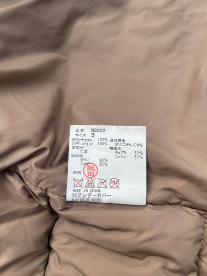 AW14 Undercover Hybrid Leather Sleeve Stripe Nylon Puffer Jacket