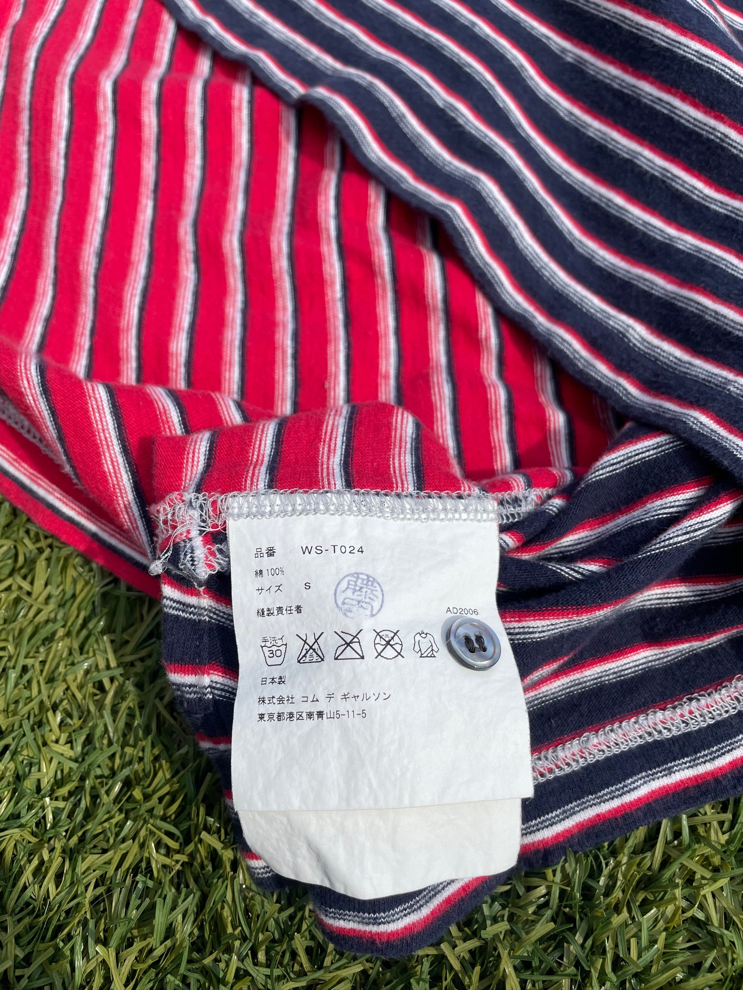 AD2006 Junya Watanabe “28” Stripe Hybrid Polo Shirt