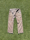 SS09 “Strutter” - Rick Owens Double Layered Grosgrain Brown Aircut Denim