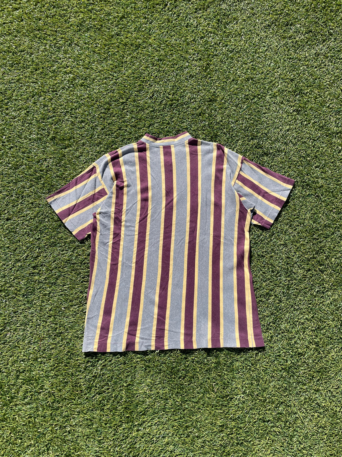 Comme Des Garçons Homme Vertical Stripe Quarter Zip Polo