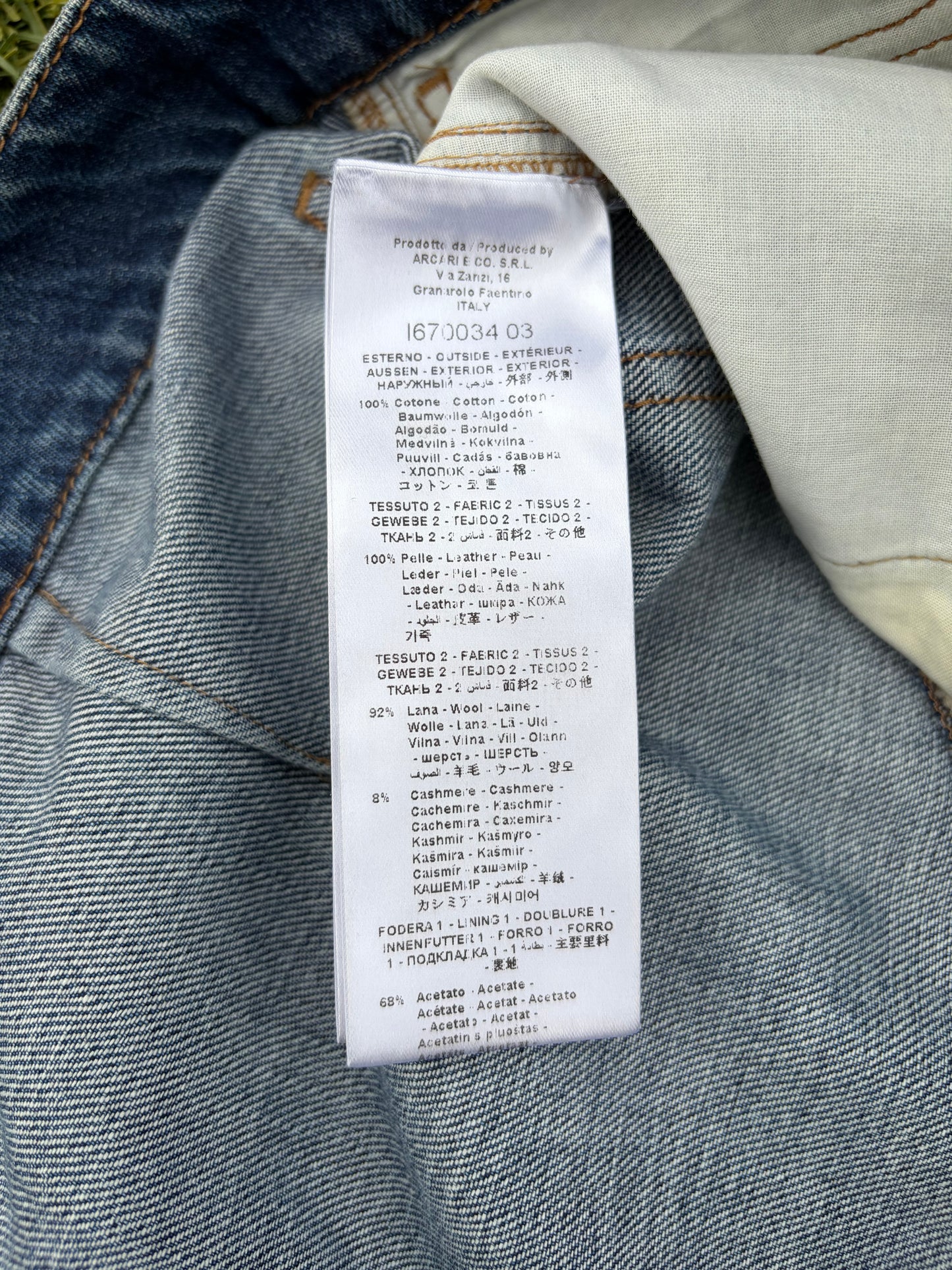 AW17 Telfar Hybrid Triple Panel Leather Straight Leg Denim