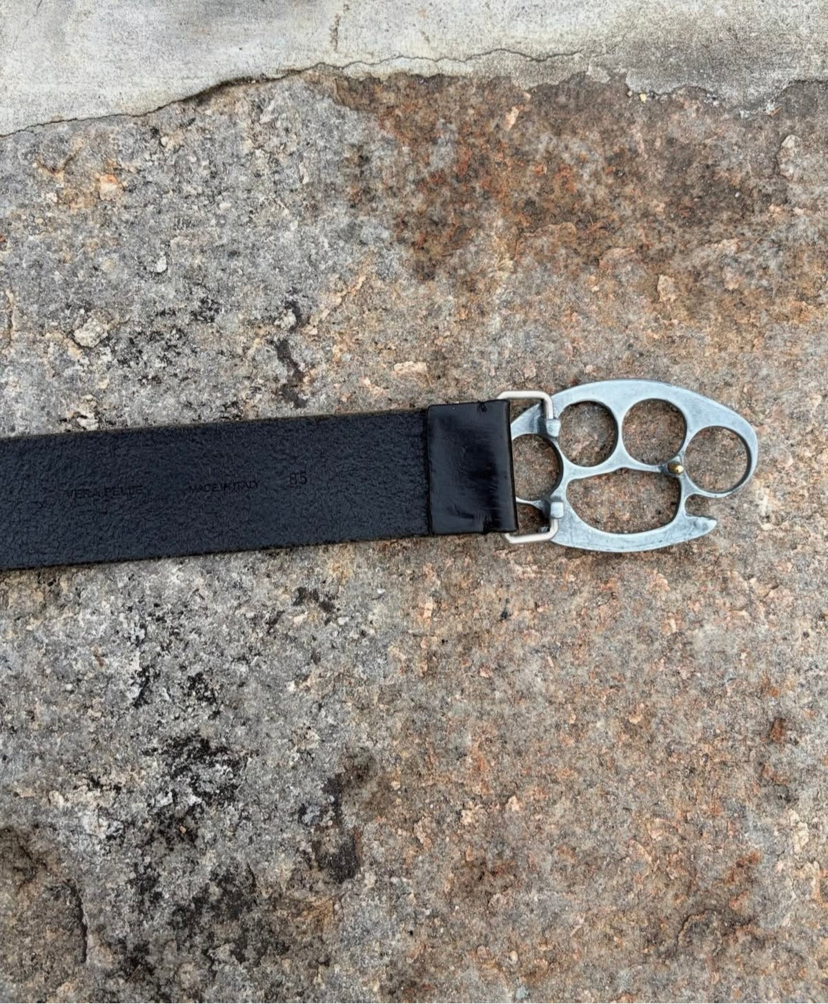 AW07 Maison Martin Margiela Brass Knuckle Leather Belt