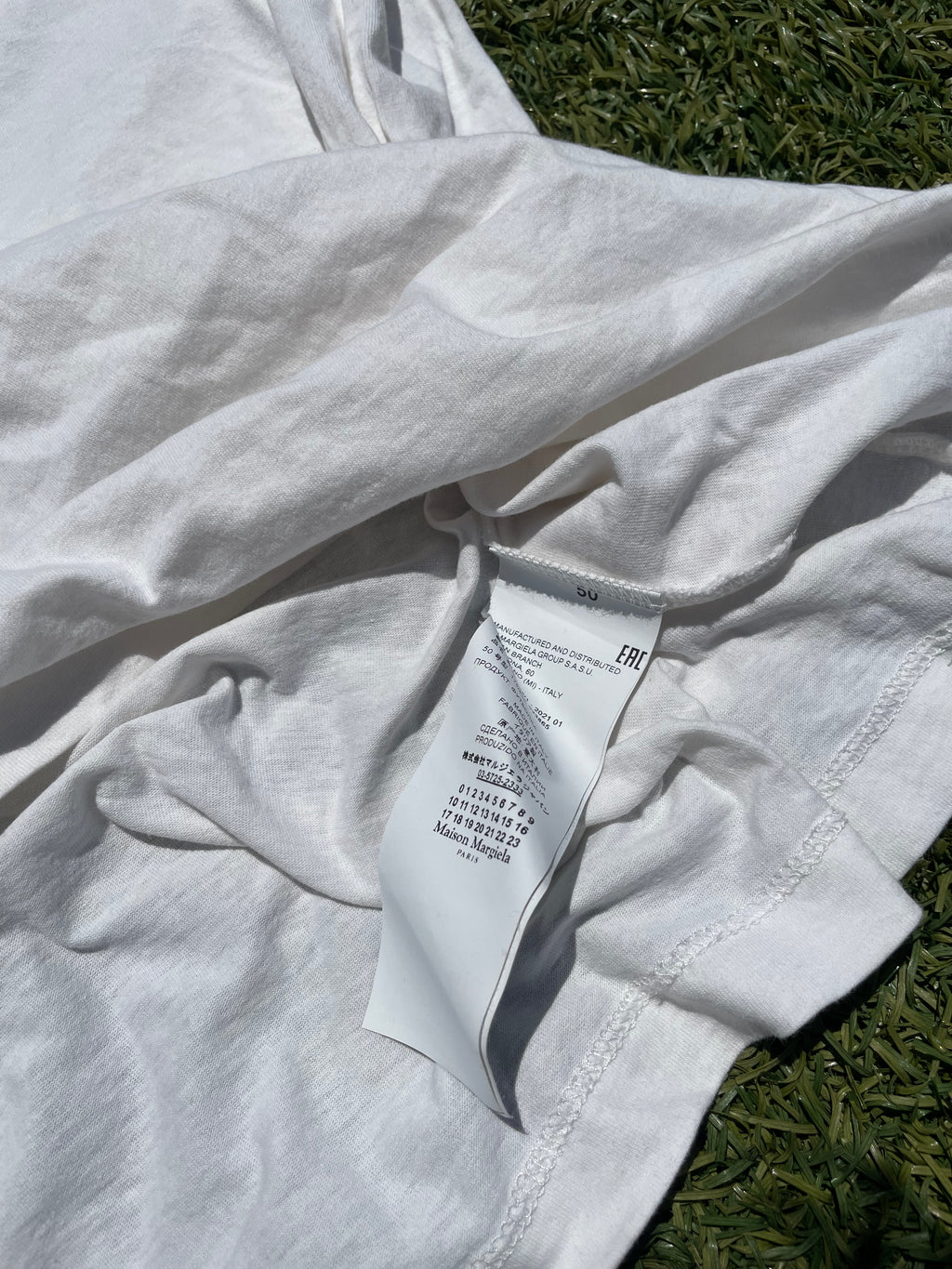 2021 Maison Margiela Trompe Loeil Scroll Logo T-Shirt