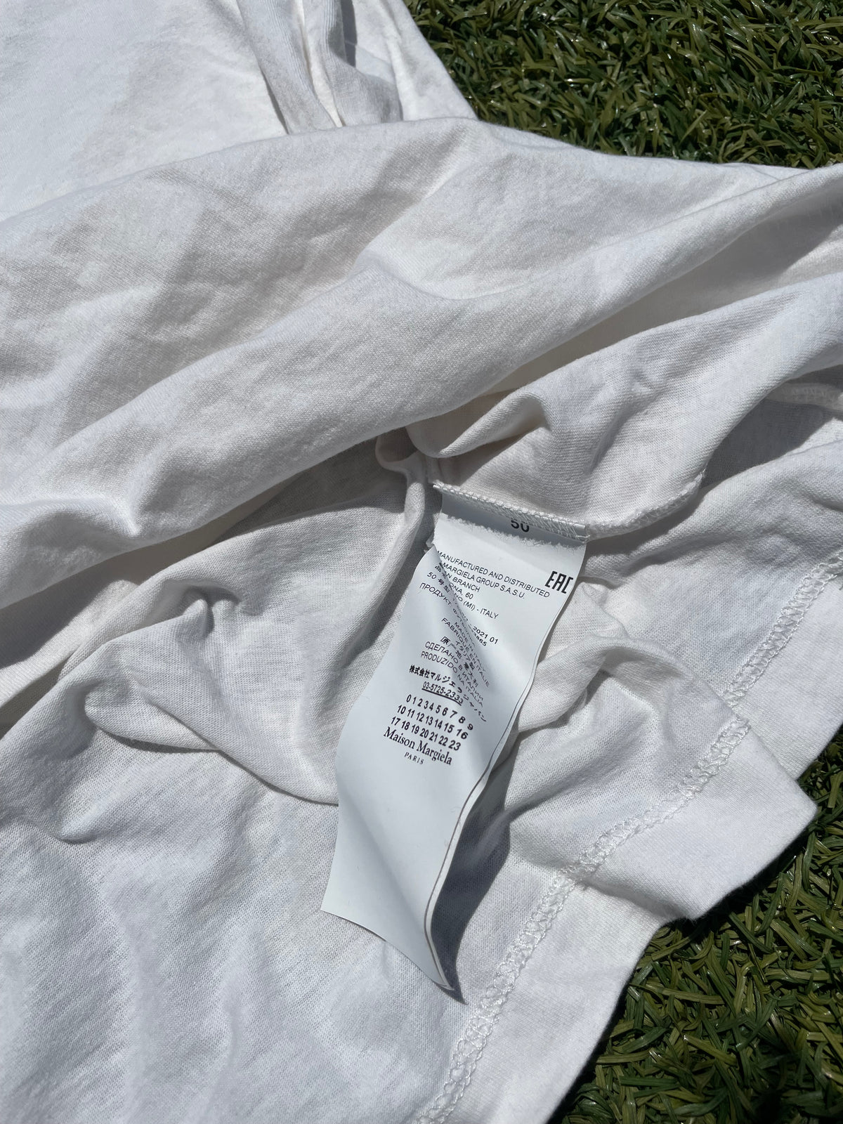 2021 Maison Margiela Trompe Loeil Scroll Logo T-Shirt