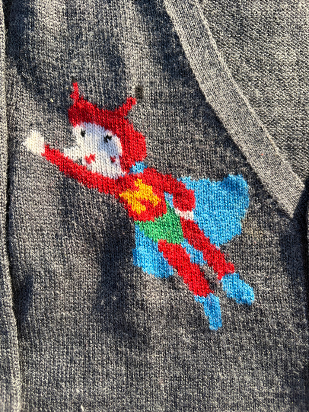 Ne-Net Hero Grey Knit Wool Cardigan