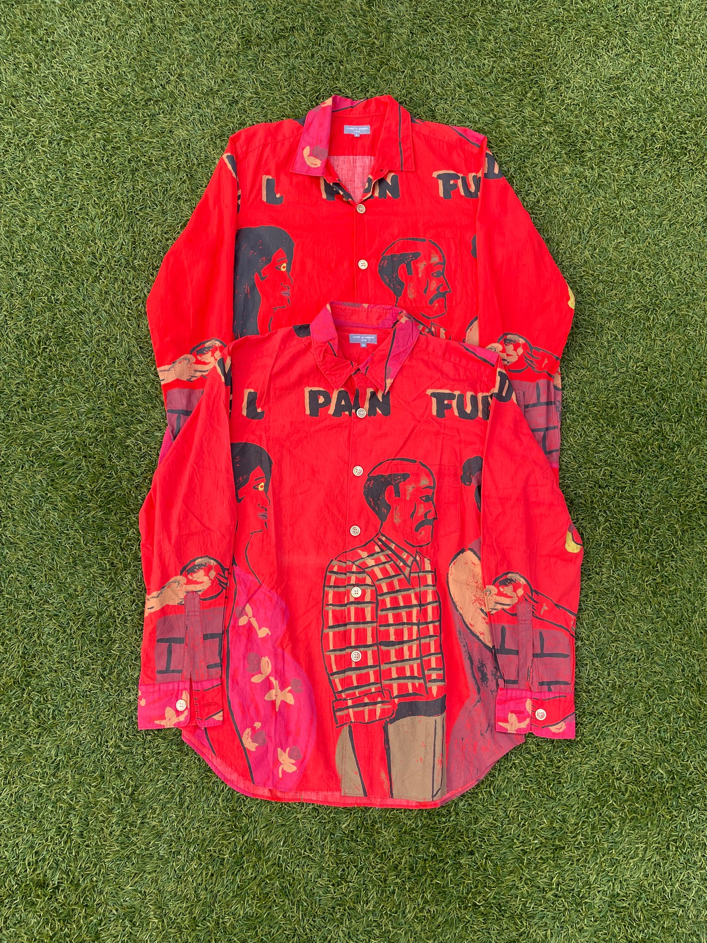 AD2002 Comme Des Garçons Cuba All Over Print Red Button Up