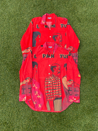 AD2002 Comme Des Garçons Cuba All Over Print Red Button Up