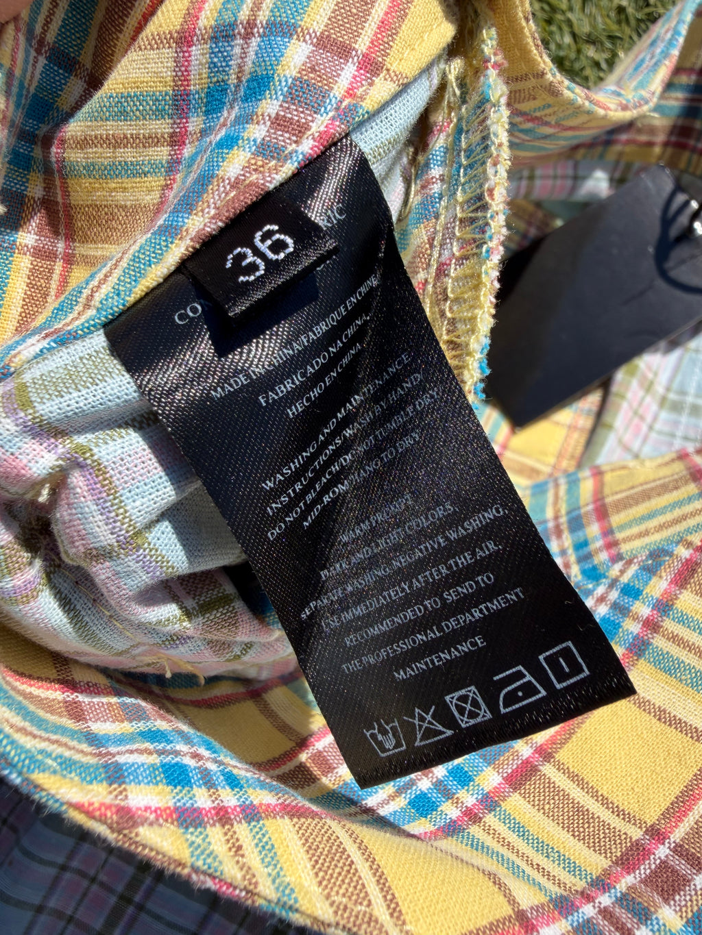 SS25 Aris Tatalovich Two Tone Plaid Cargo Shorts