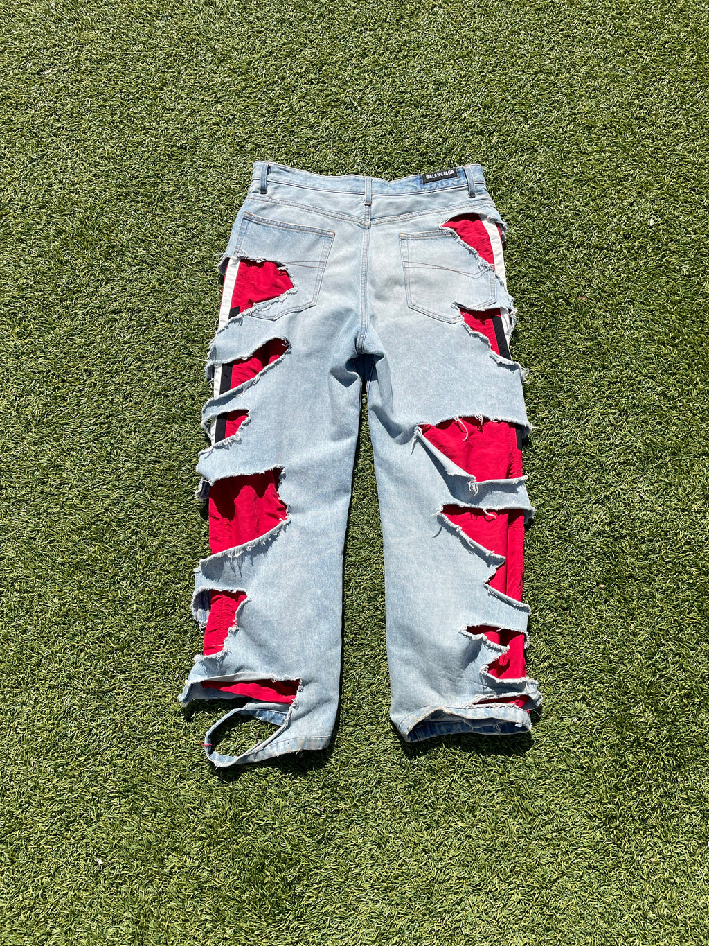 AW21 “Afterworld” - Balenciaga Slashed Sporty B Track Hybrid Denim