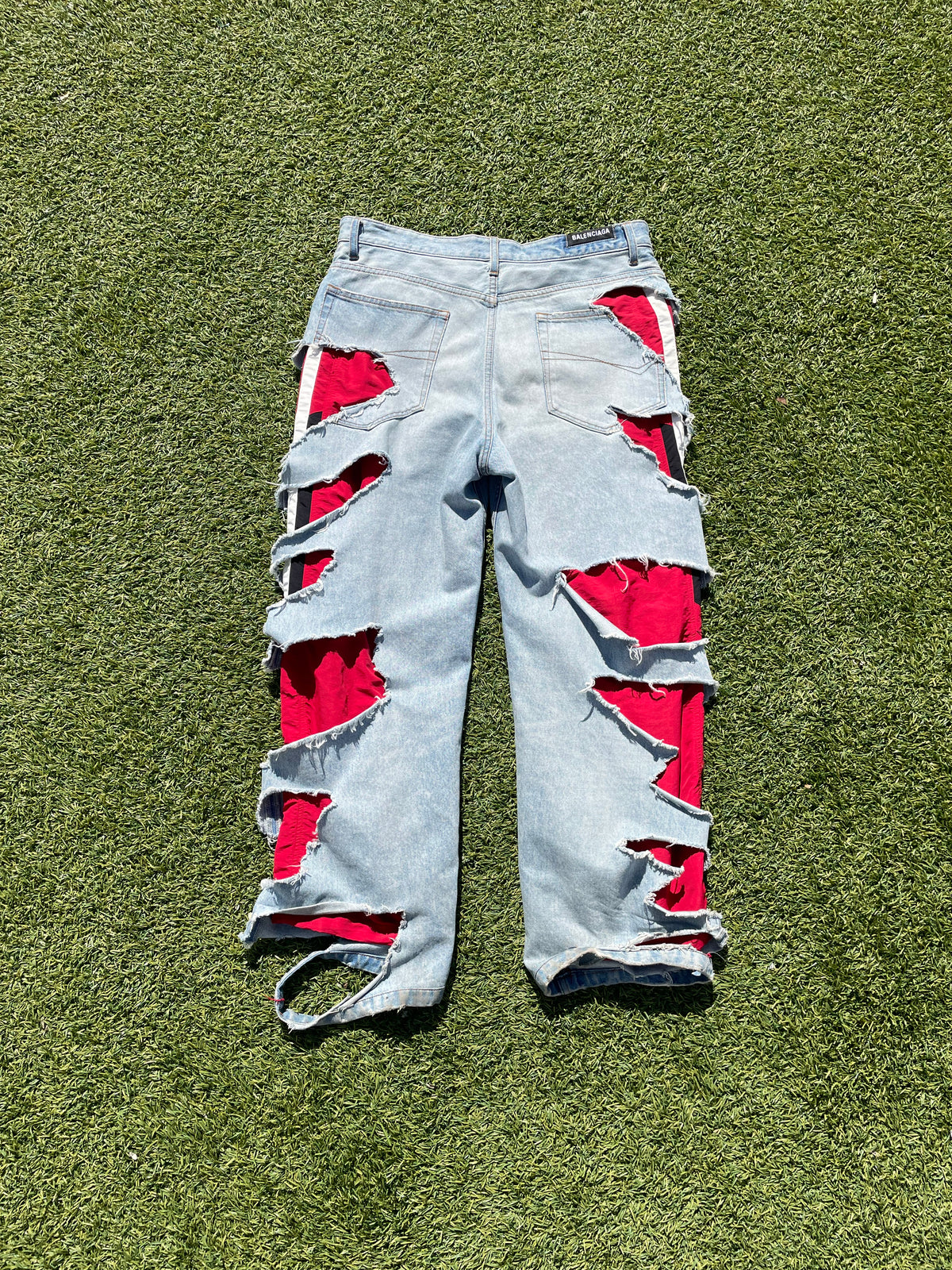 AW21 “Afterworld” - Balenciaga Slashed Sporty B Track Hybrid Denim