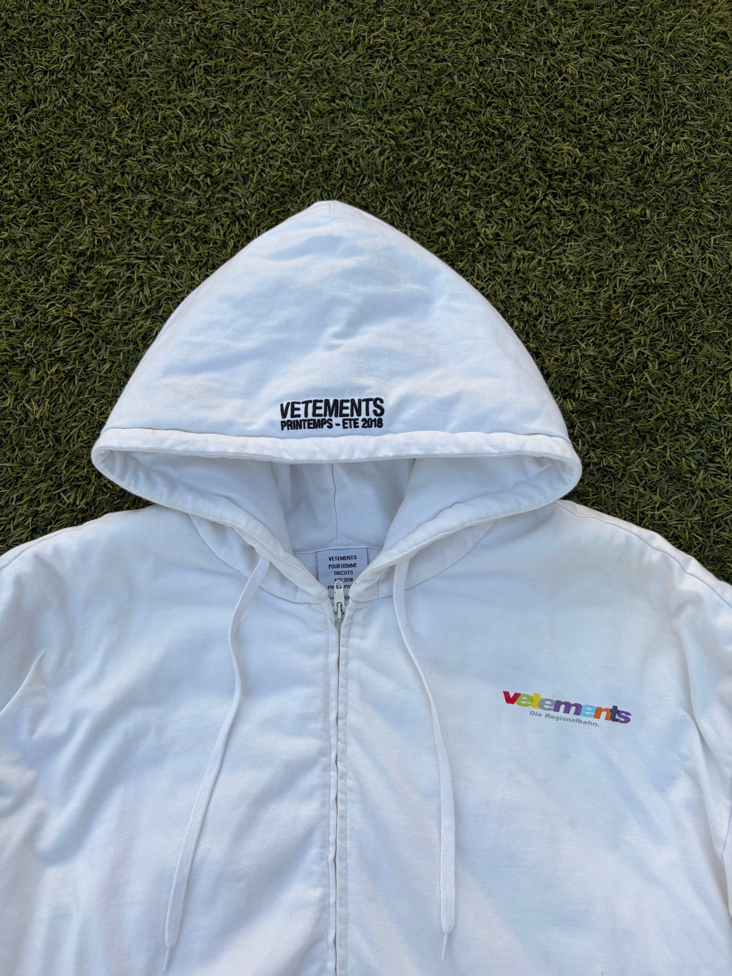 SS18 Vetements Multi-Color Logo “Die Regionalbahn” Padded Bomber Jacket