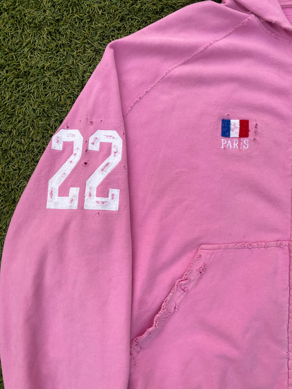FW22 360* Snowstorm - Balenciaga Polo Pink Distressed Zip Up Hoodie