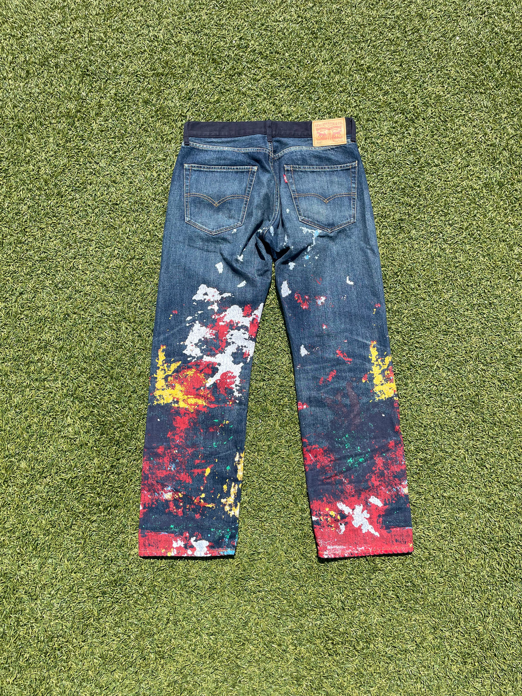 AD2017 Junya Watanabe Paint Splatter Indigo Denim